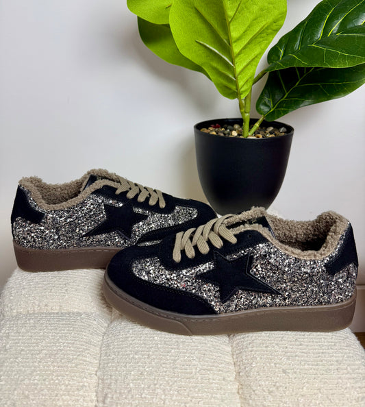 Basket fourrée à paillettes femme Estrella - LAURYA & CO