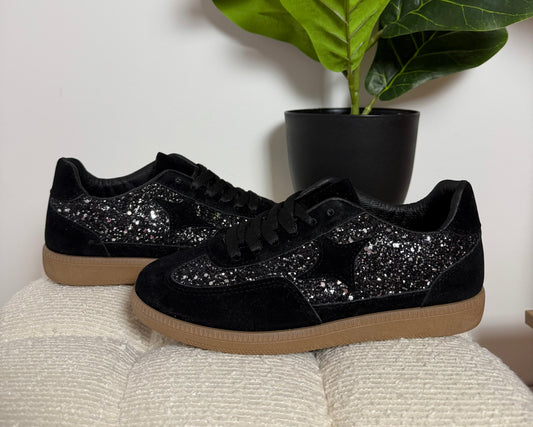 Basket noire à paillettes femme Camélia - LAURYA & CO