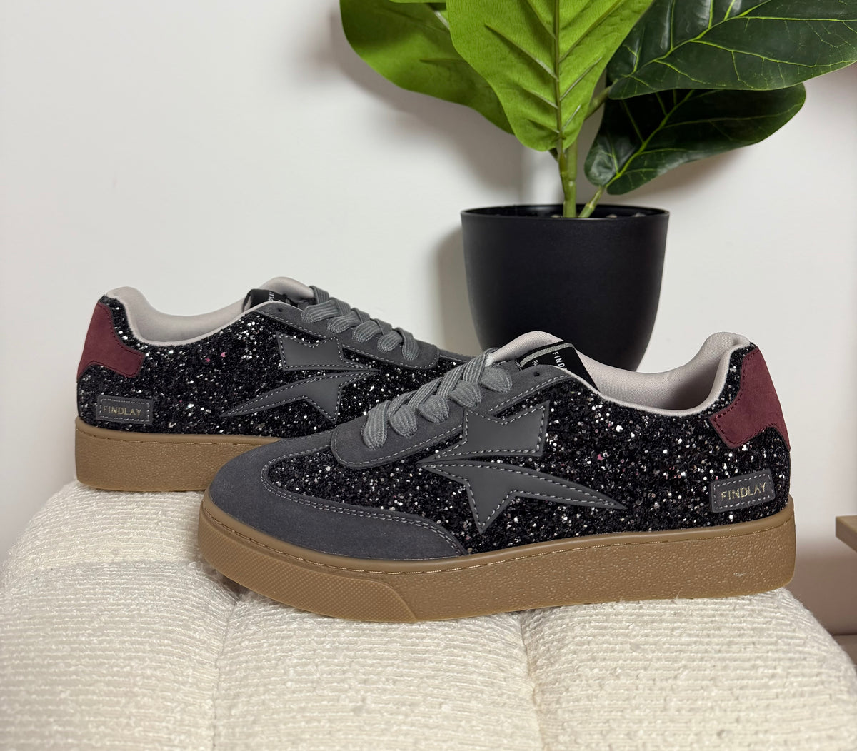 Basket noire à paillettes femme Maïa - LAURYA & CO
